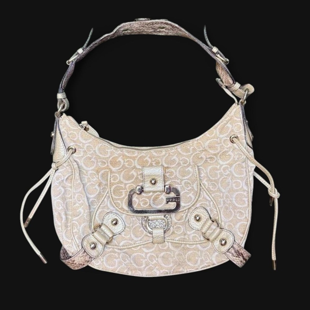 Y2K Guess monogram large shoulder bag